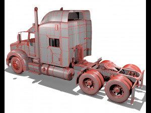 386 semi truck 3d Modelo 3D