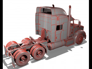 386 semi truck 3d Modelo 3D