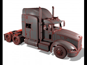 386 semi truck 3d Modelo 3D