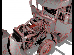 386 semi truck 3d Modelo 3D