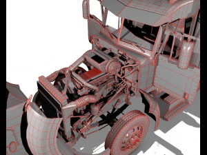 386 semi truck 3d 3D Model