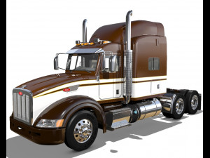 386 semi truck 3d Modelo 3D