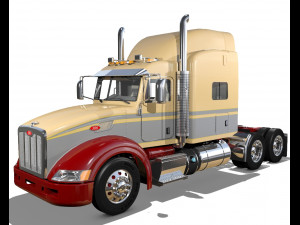 386 semi truck 3d Modelo 3D