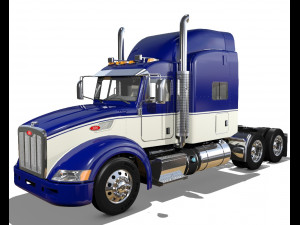 386 semi truck 3d Modelo 3D