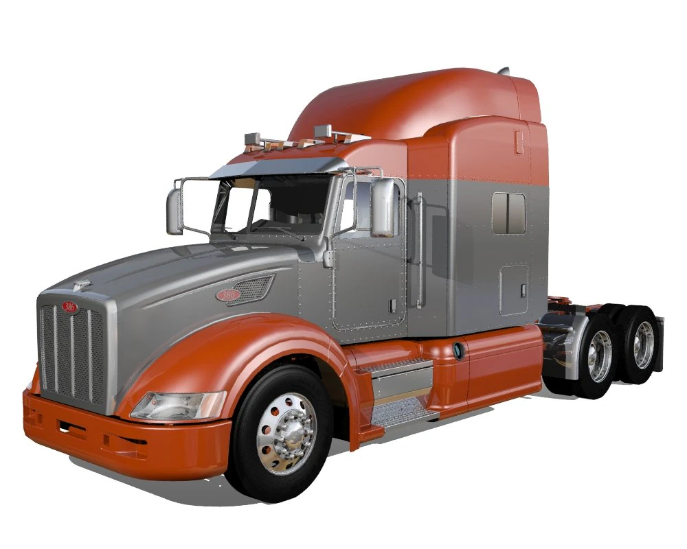 386 semi truck 3D Model .c4d .max .obj .3ds .fbx .stl .blend 
