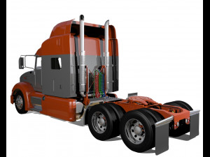 386 semi truck 3D 模型