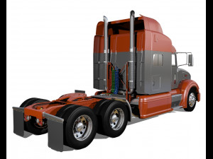 386 semi truck 3D 模型