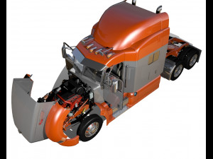 386 semi truck 3D 模型