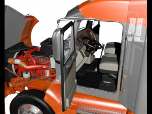 386 semi truck 3D 模型