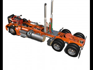 386 semi truck 3D 模型