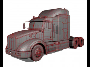 386 semi truck 3D 模型