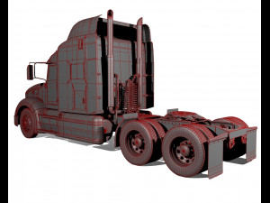 386 semi truck 3D 模型