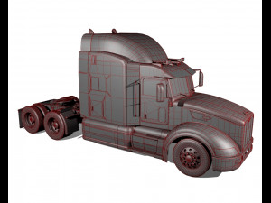 386 semi truck 3D 模型