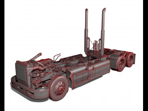 386 semi truck 3D 模型