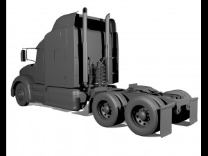 386 semi truck 3D 模型