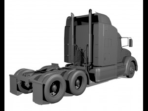 386 semi truck 3D 模型