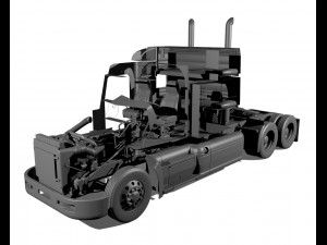 386 semi truck 3D 模型