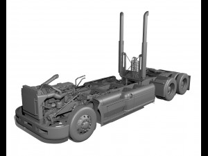 386 semi truck 3D 模型