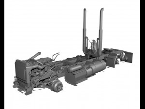 386 semi truck 3D 模型
