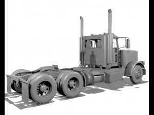 389 day cab semi truck 3Dモデル