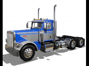 389 day cab semi truck 3Dモデル