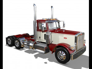 389 day cab semi truck 3Dモデル