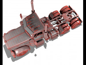 389 day cab semi truck 3Dモデル