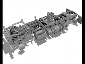 389 day cab semi truck 3Dモデル