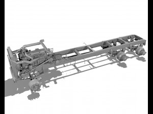 389 day cab semi truck 3Dモデル