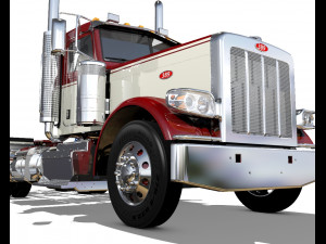 389 day cab semi truck 3Dモデル
