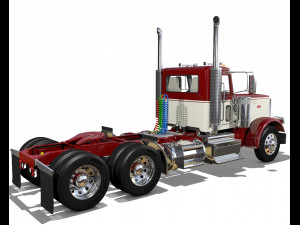 389 day cab semi truck 3Dモデル