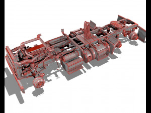 389 day cab semi truck 3Dモデル