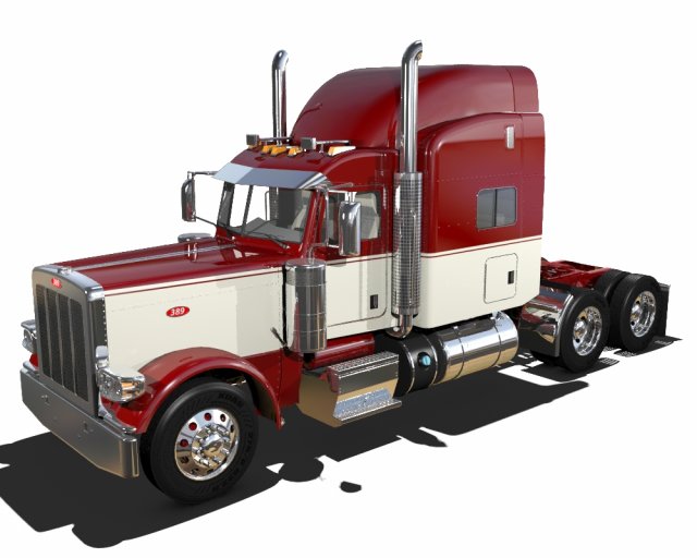 389 semi truck 3D Model .c4d .max .obj .3ds .fbx .stl .blend 