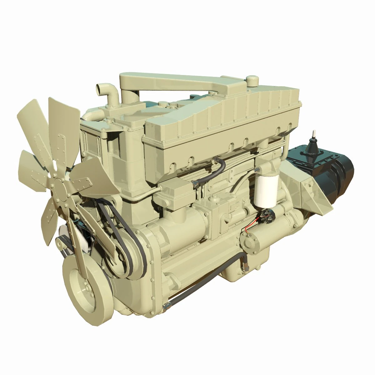 diesel engine 3D Model .c4d .max .obj .3ds .fbx .stl .blend 