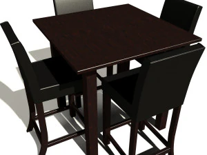tafel en stoelen 3D Model