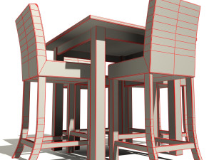 table and chairs 3Dモデル