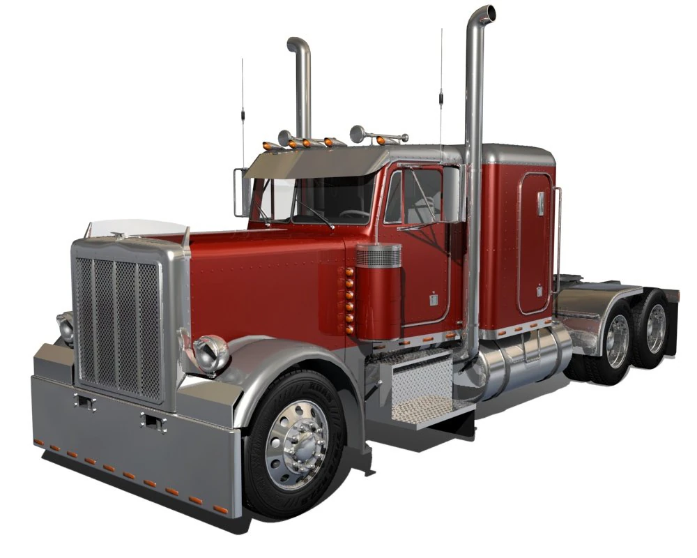 p379 semi truck 3D Model .c4d .max .obj .3ds .fbx .stl .blend