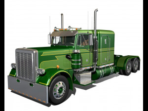 359 custom semi truck Modello 3D