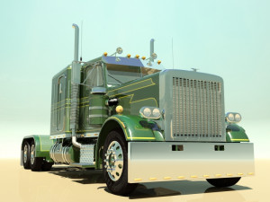 359 custom semi truck 3D Model