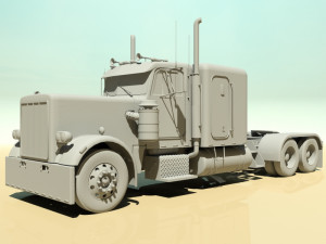 359 custom semi truck 3D Model