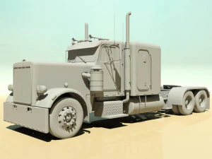 359 custom semi truck 3D Model
