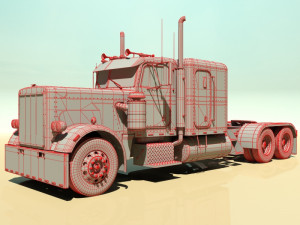 359 custom semi truck 3D Model