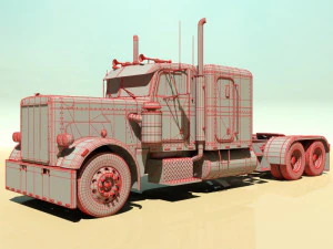 359 custom semi truck 3D Model