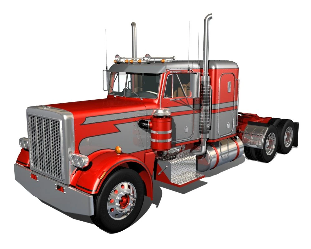 p359 semi truck 3D Model .c4d .max .obj .3ds .fbx .stl .blend