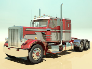 p359 semi truck Modello 3D