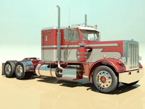 p359 semi truck Modello 3D