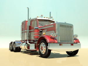 p359 semi truck Modello 3D