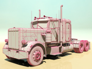 p359 semi truck Modello 3D