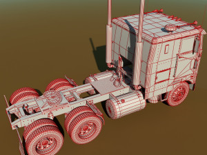 352 semi truck Modèle 3D