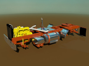 352 semi truck Modèle 3D